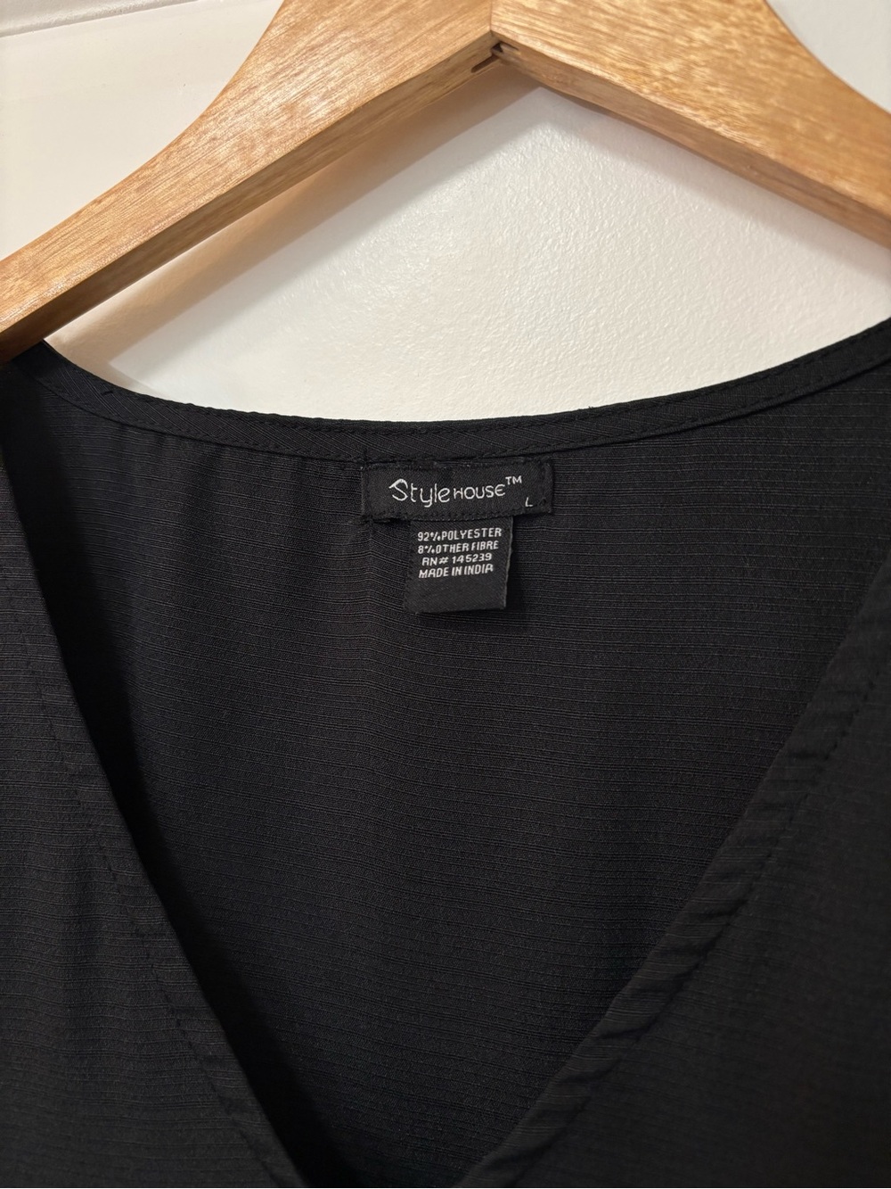 Style House Black Ruffle Hem Mini Dress, Size L - Picture 6 of 6